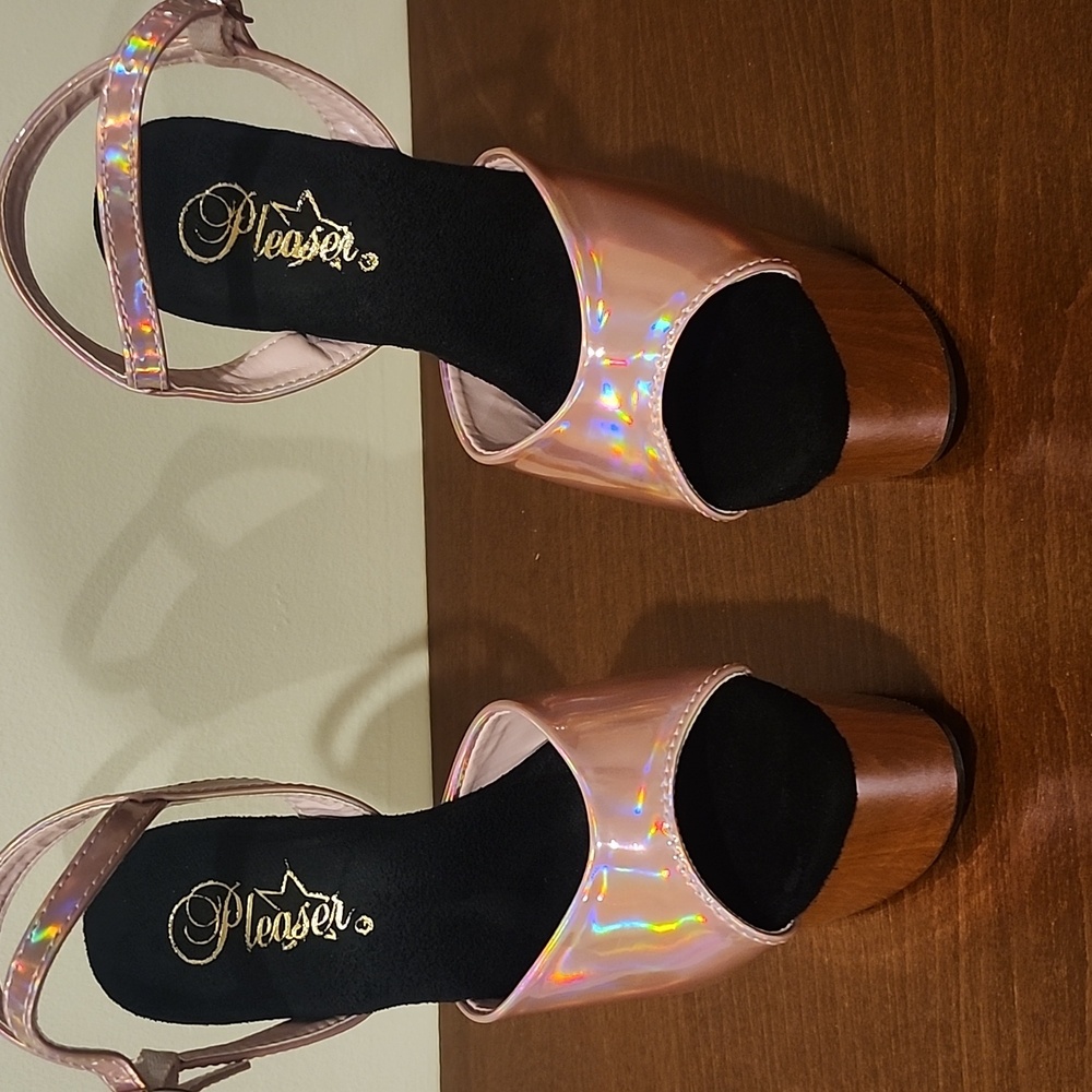 Pleaser Iridescent Pink Platform Heels